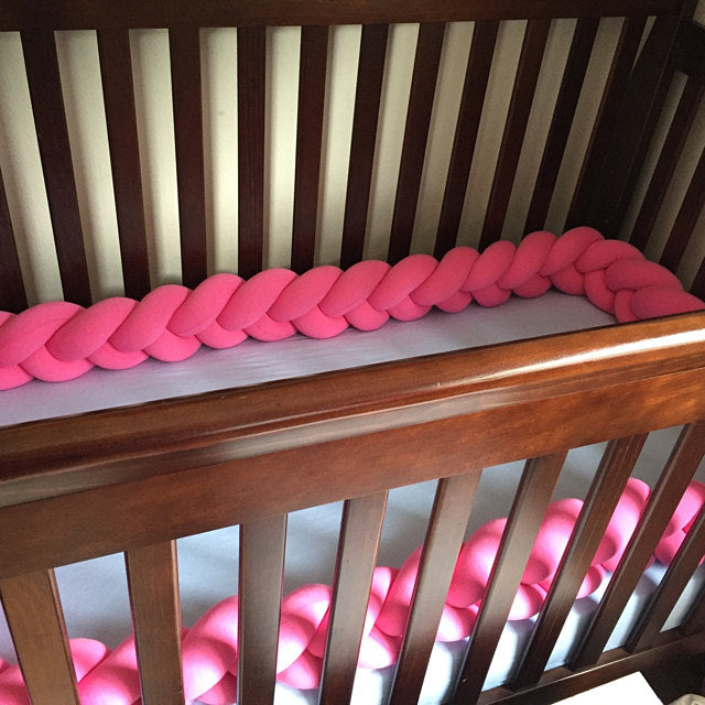 Hibiscus | Braided Crib Bumper / Bed Bolster - See more Knot Pillows & Cushions at JujuAndJake.com