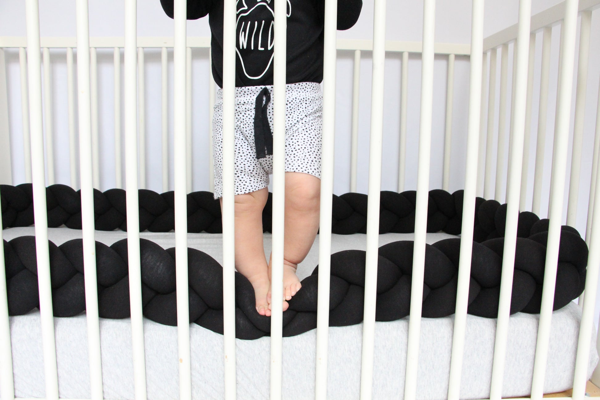 Black Braided Crib Bumper Braided Crib Bumper Toddler Bed Bumper