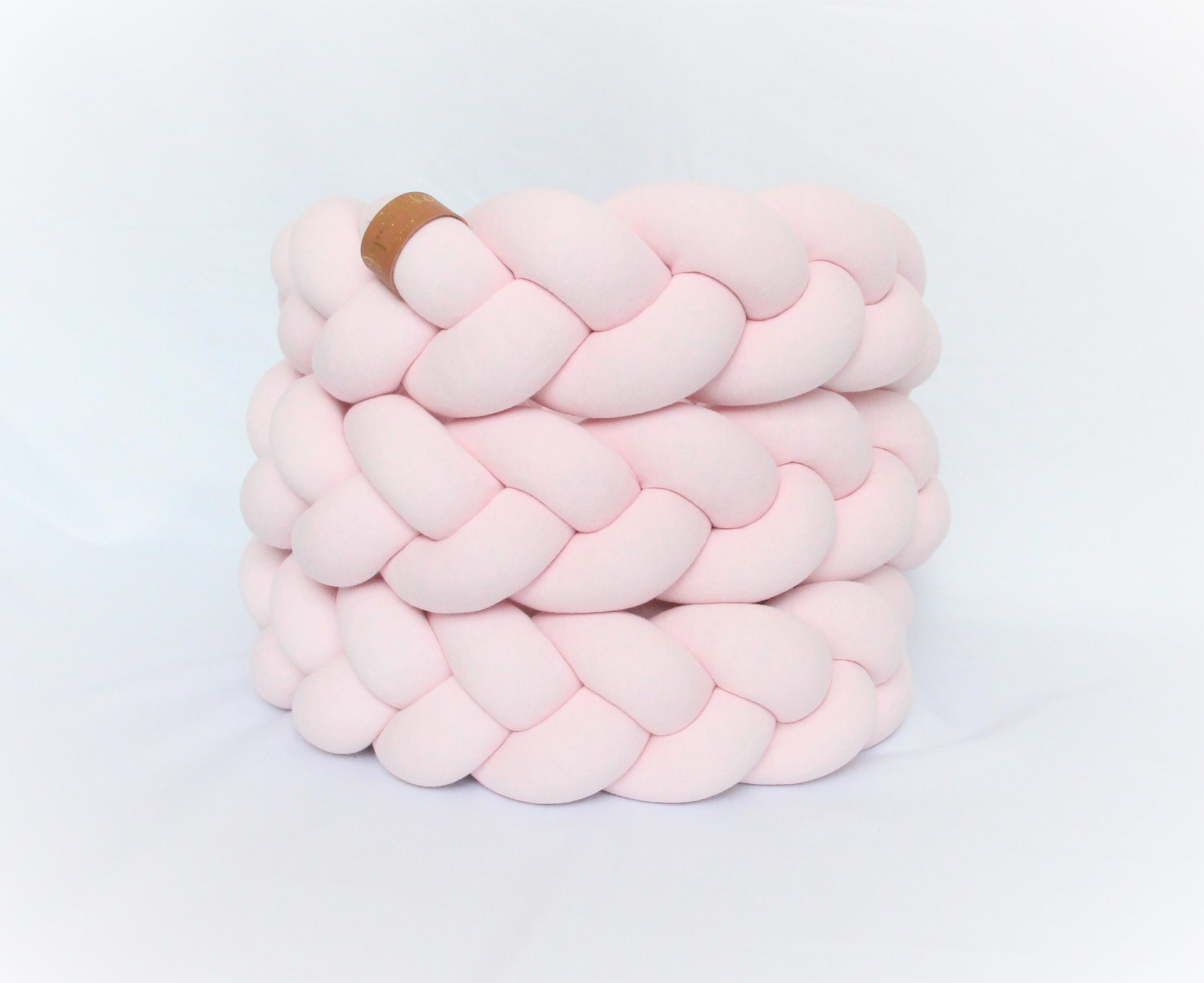  | Braided Crib Bumper / Bed Bolster - See more Braided CribBaby Pink | Bumpers & Cushions at JujuAndJake.com