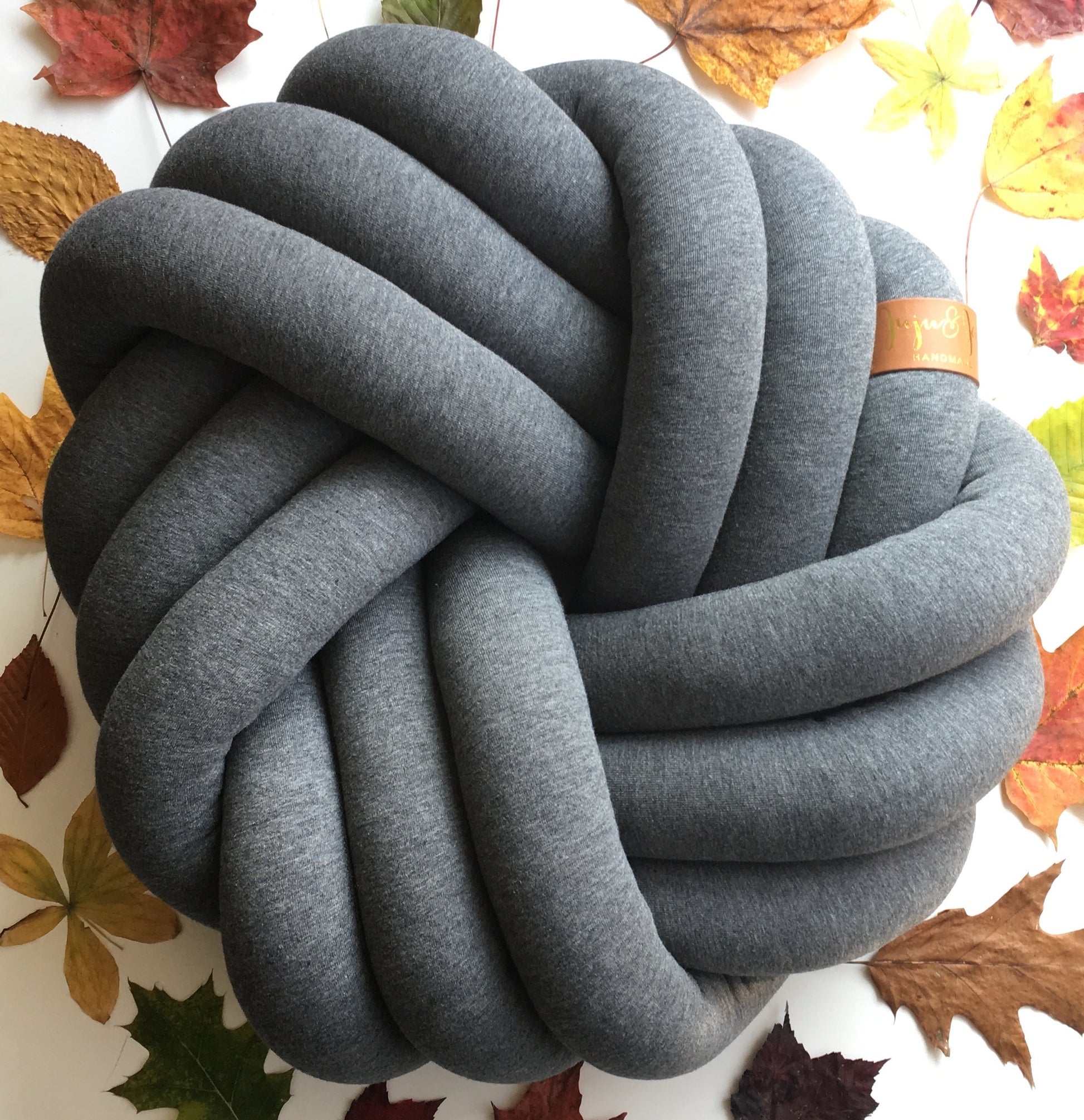 Dark Grey | Kids Floor Knot Cushion / Floor Pillow - See more Kids Knot Pillows & Cushions at JujuAndJake.com