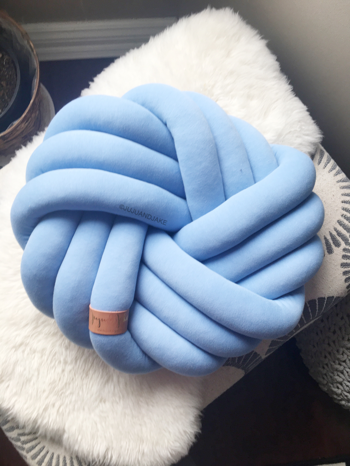 Denim | Kids Floor Knot Cushion / Floor Pillow - See more Kids Knot Pillows & Cushions at JujuAndJake.com