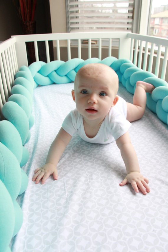 Braided Crib Bumper Toddler Bed Bumper JuJu & Jake