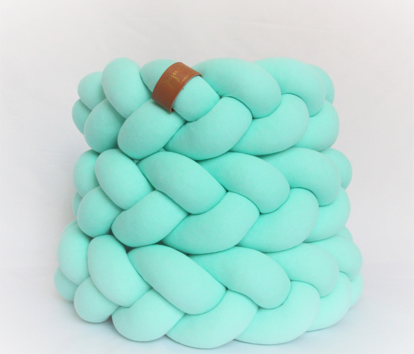  Mint | Braided Crib Bumper / Bed Bolster - See more Braided Crib Bumpers & Cushions at JujuAndJake.com