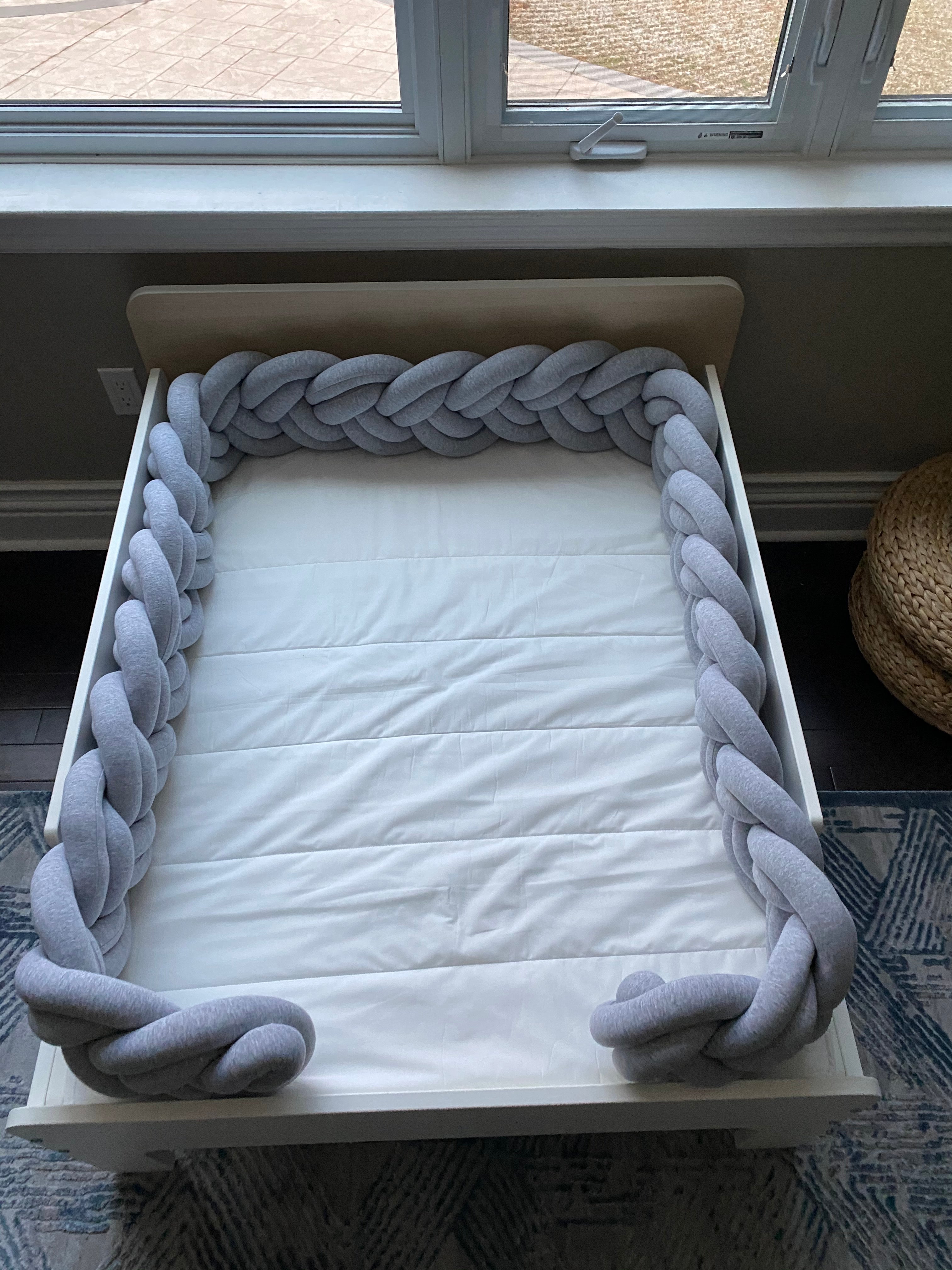 Double Braided Toddler Bed Bumper / Bed Bolster